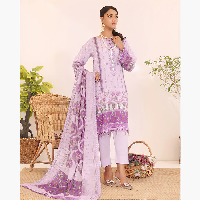 Esra Lawn Digital Printed Embroidered 3Pcs Unstitched Suit - 3, Women, 3Pcs Shalwar Suit, Rana Arts, Chase Value