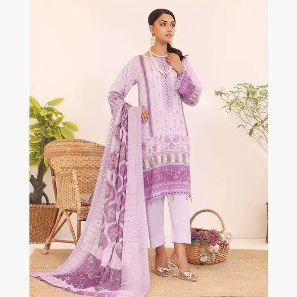 Esra Lawn Digital Printed Embroidered 3Pcs Unstitched Suit - 3