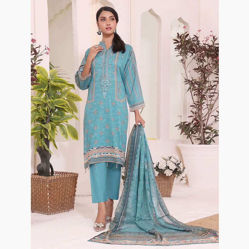 Esra Lawn Digital Printed Embroidered 3Pcs Unstitched Suit - 8, Women, 3Pcs Shalwar Suit, Rana Arts, Chase Value