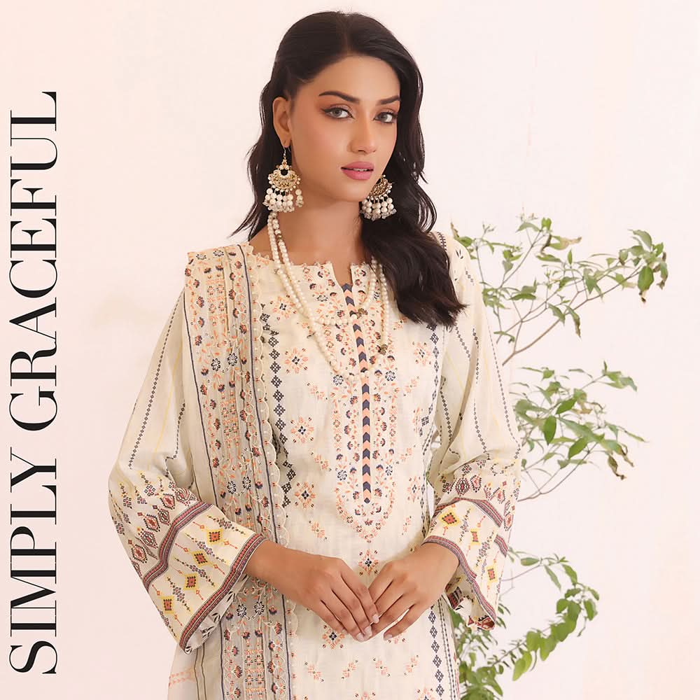 Esra Lawn Digital Printed Embroidered 3Pcs Unstitched Suit - 7, Women, 3Pcs Shalwar Suit, Rana Arts, Chase Value