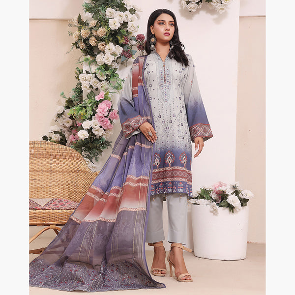 Esra Lawn Digital Printed Embroidered 3Pcs Unstitched Suit - 4
