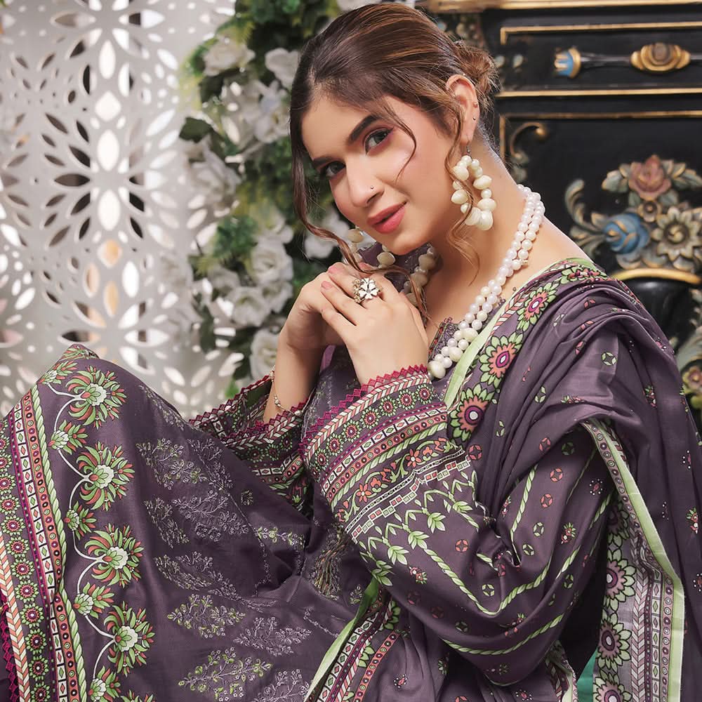 Bin Hameed Rim Jim Lawn Premium Printed Embroidered Unstitched 3Pcs Suit - TS-92, Women, 3Pcs Shalwar Suit, Rana Arts, Chase Value