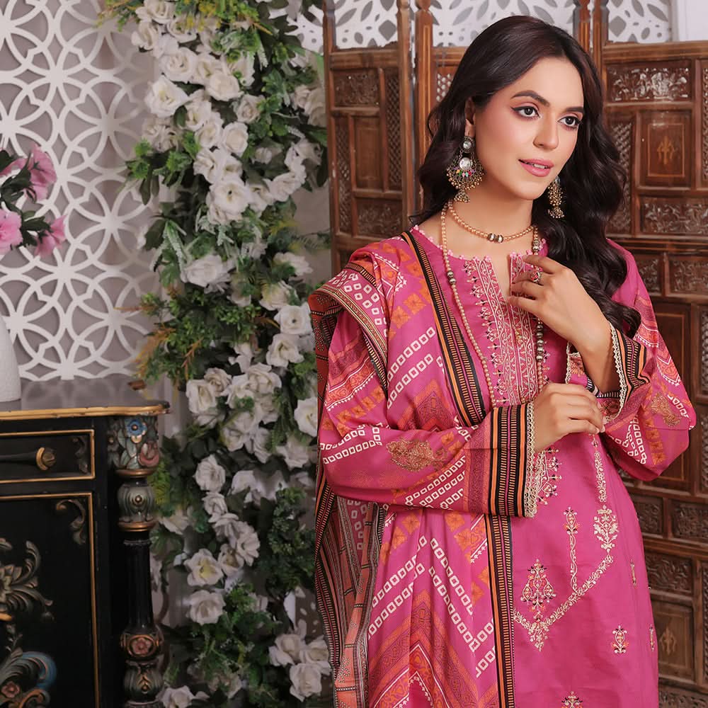 Bin Hameed Rim Jim Lawn Premium Printed Embroidered Unstitched 3Pcs Suit - SF-58, Women, 3Pcs Shalwar Suit, Rana Arts, Chase Value