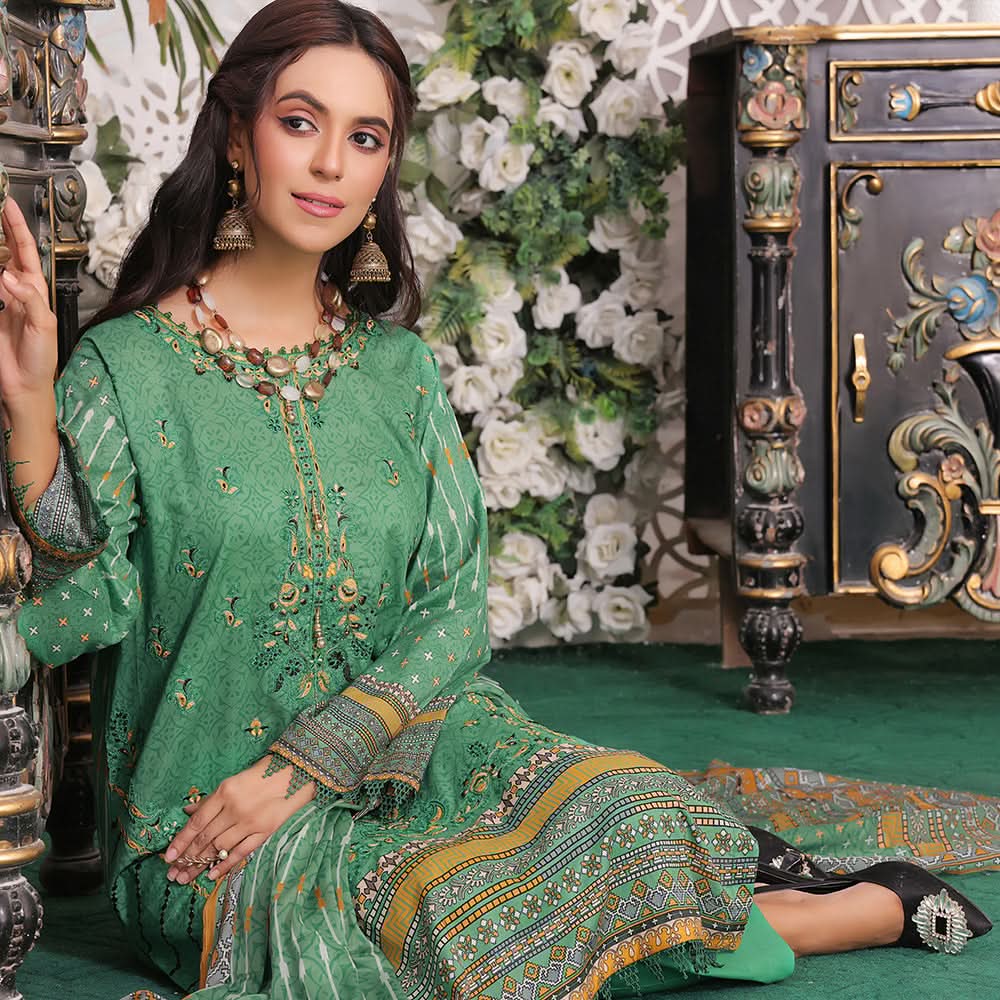 Bin Hameed Rim Jim Lawn Premium Printed Embroidered Unstitched 3Pcs Suit - TS-91, Women, 3Pcs Shalwar Suit, Rana Arts, Chase Value