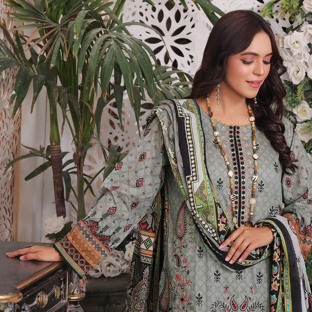 Bin Hameed Rim Jim Lawn Premium Printed Embroidered Unstitched 3Pcs Suit - TS-90, Women, 3Pcs Shalwar Suit, Rana Arts, Chase Value