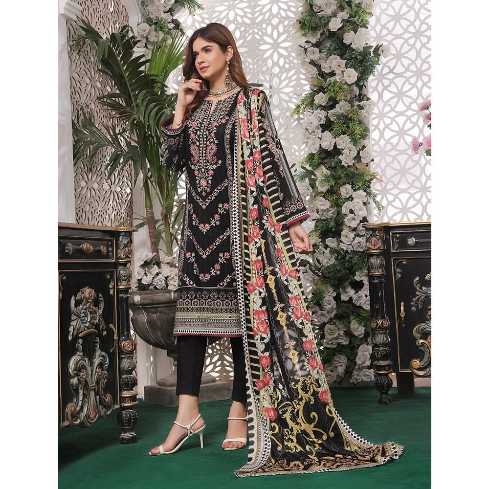 Bin Hameed Rim Jim Lawn Premium Printed Embroidered Unstitched 3Pcs Suit - TS-89, Women, 3Pcs Shalwar Suit, Rana Arts, Chase Value