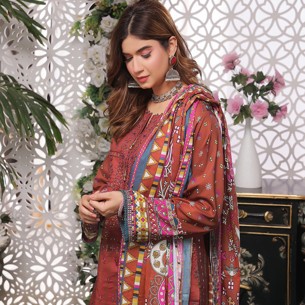 Bin Hameed Rim Jim Lawn Premium Printed Embroidered Unstitched 3Pcs Suit - SF-59, Women, 3Pcs Shalwar Suit, Rana Arts, Chase Value