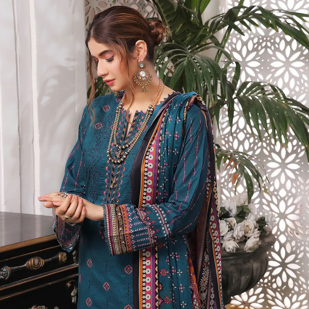 Bin Hameed Rim Jim Lawn Premium Printed Embroidered Unstitched 3Pcs Suit - SF-57, Women, 3Pcs Shalwar Suit, Rana Arts, Chase Value