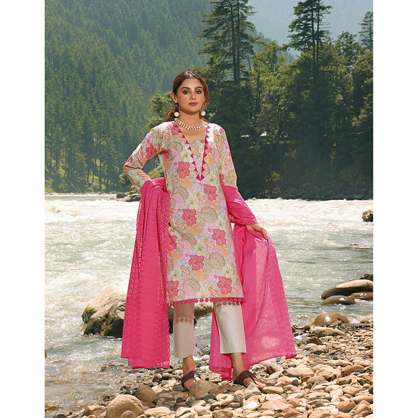 Bin Hameed Zara Lawn Printed Embroidered 3Pcs Suit - CK-07, Women, 3Pcs Shalwar Suit, Rana Arts, Chase Value