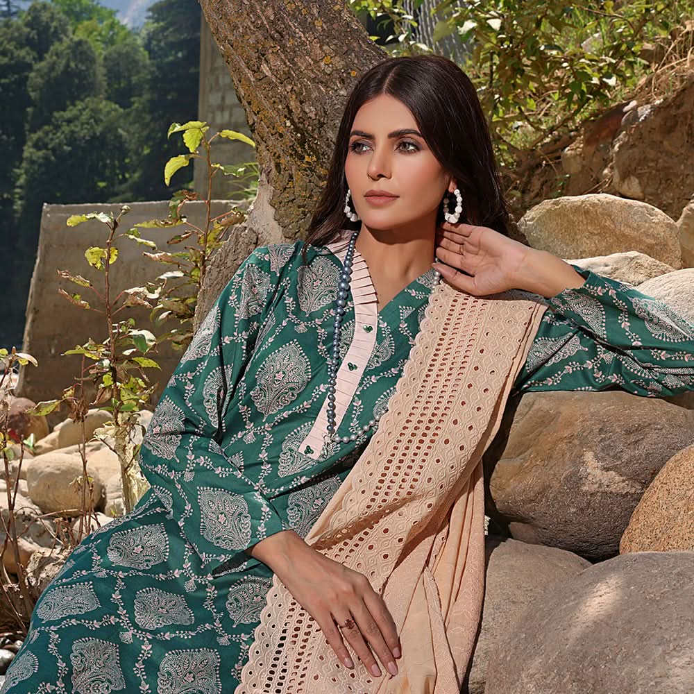 Bin Hameed Zara Lawn Printed Embroidered 3Pcs Suit - CK-08, Women, 3Pcs Shalwar Suit, Rana Arts, Chase Value