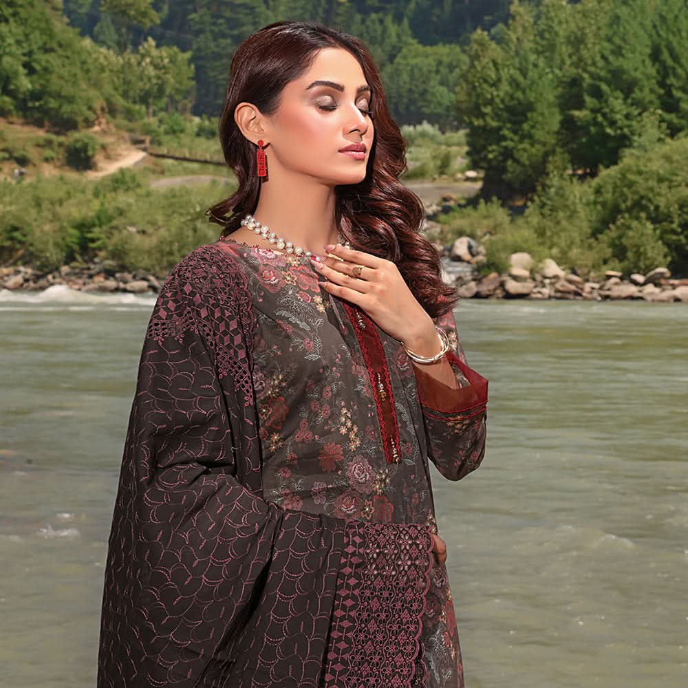 Bin Hameed Zara Lawn Printed Embroidered 3Pcs Suit - CK-09, Women, 3Pcs Shalwar Suit, Rana Arts, Chase Value