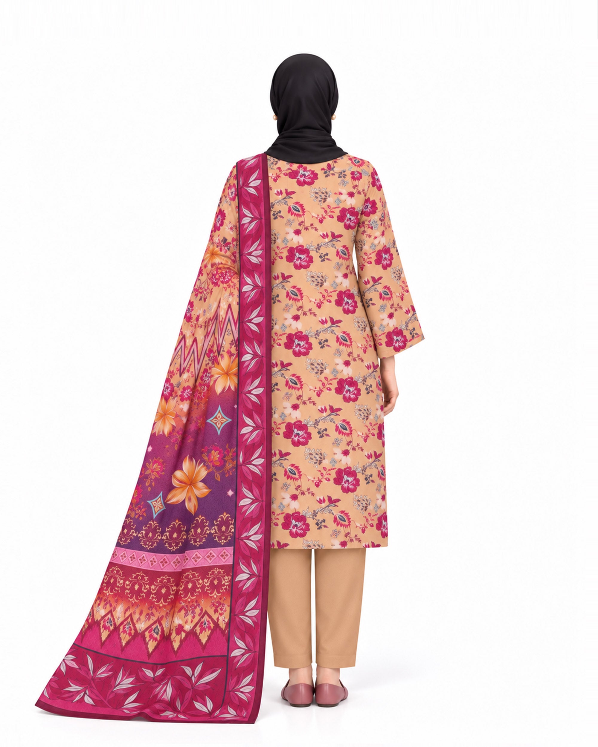 Al Jannat Dhanak Printed Suit - 3 Pc