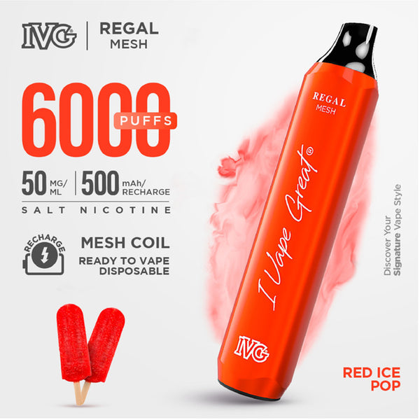 Ivg Vape Regal Red Ice Pop 6000 Puffs 5% - 50Mg