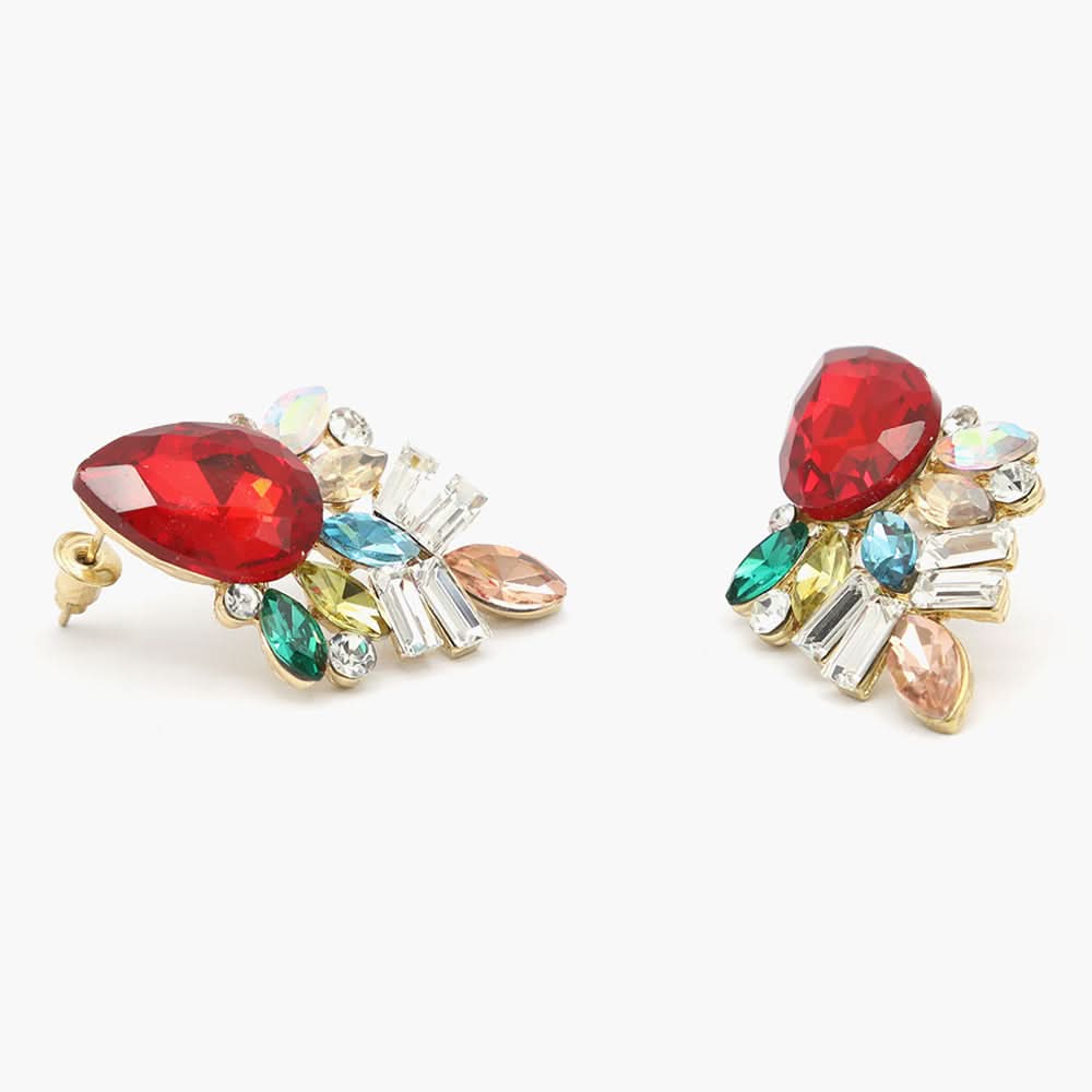 Women's Stud Earring - Red, Women Earrings & Tops, Chase Value, Chase Value