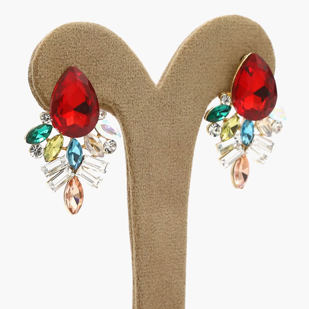 Women's Stud Earring - Red, Women Earrings & Tops, Chase Value, Chase Value