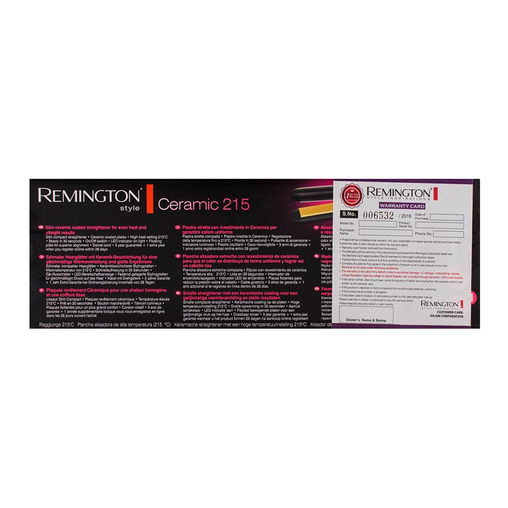 Remington Straightener Ceramic S-1450, Straightener & Curler, Remington, Chase Value