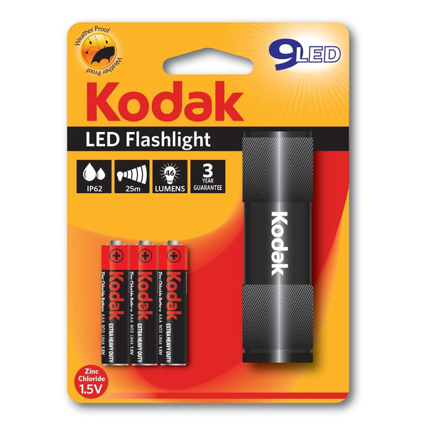 Kodak 9 led(Black) with 3 AAA Battery