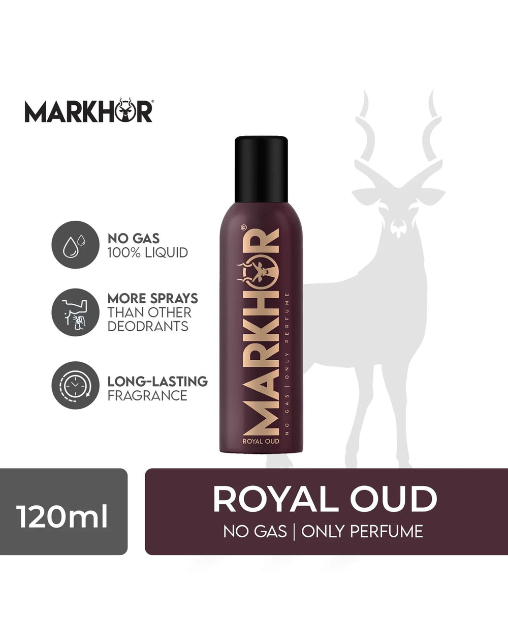 Markhor Body Spray Noir - 120ml, Men Body Spray & Mist, Chase Value, Chase Value
