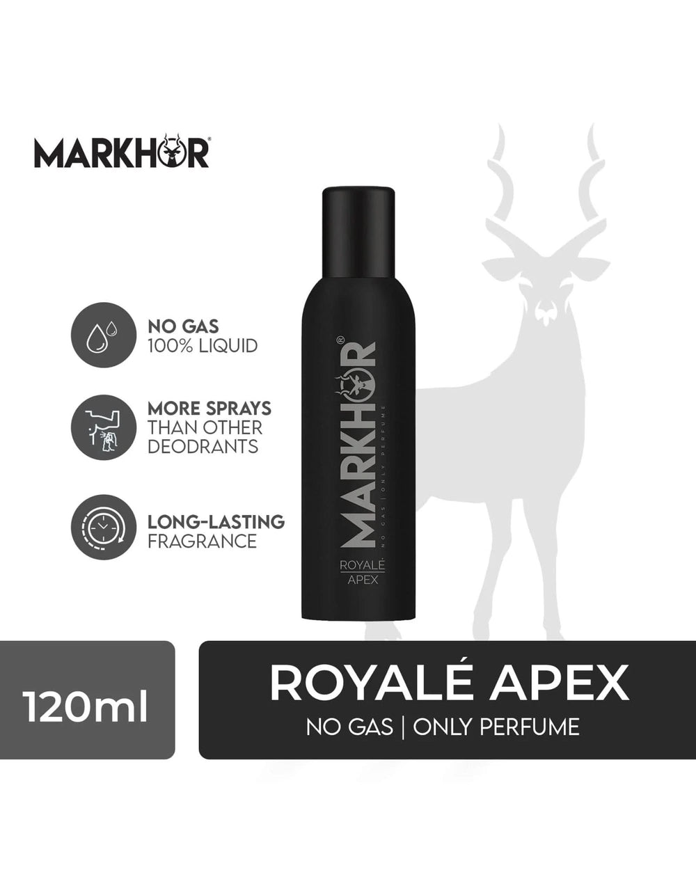 Markhor Body Spray Noir - 120ml, Men Body Spray & Mist, Chase Value, Chase Value