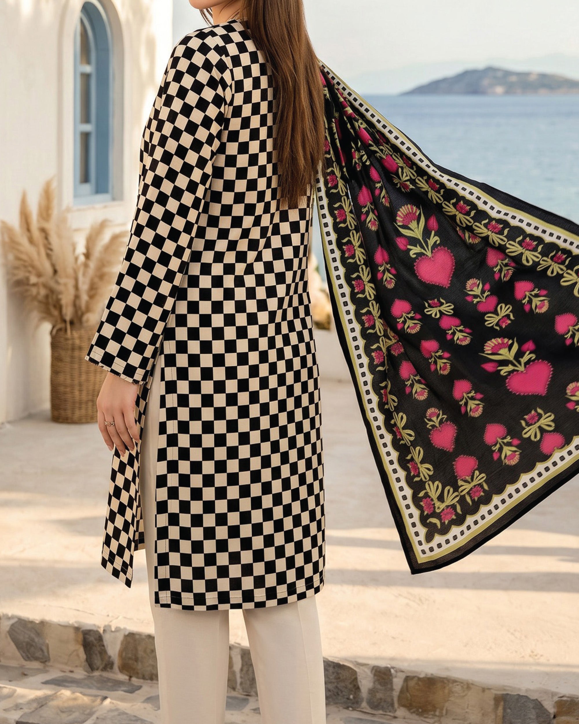 Salina Cambric Mid Summer Digital Printed Suit - 3 Pc