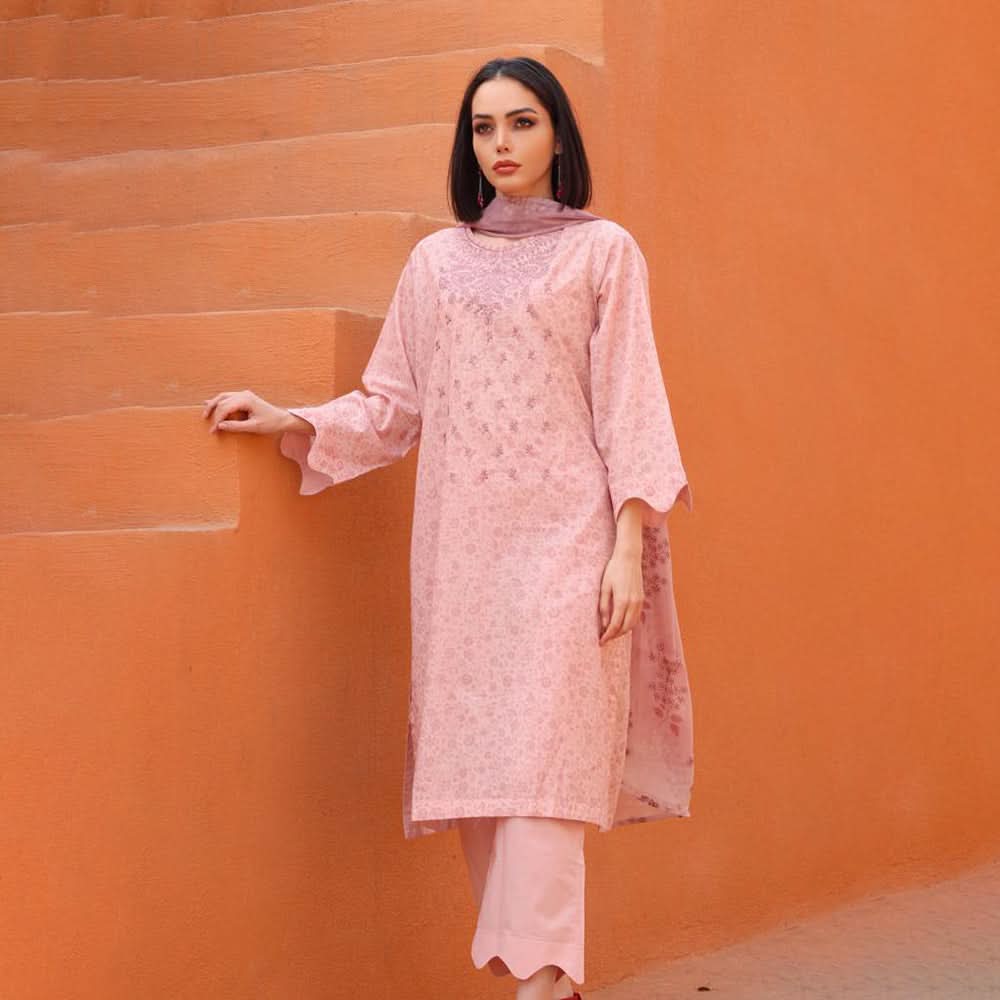 Rashid Samar Printed Embroidered Lawn Unstitched 3Pcs Suit - 8155, Women, 3Pcs Shalwar Suit, Rashid Textiles, Chase Value