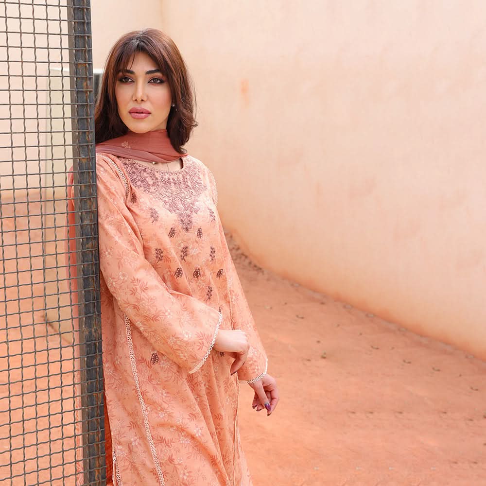 Rashid Samar Printed Embroidered Lawn Unstitched 3Pcs Suit - 8158, Women, 3Pcs Shalwar Suit, Rashid Textiles, Chase Value