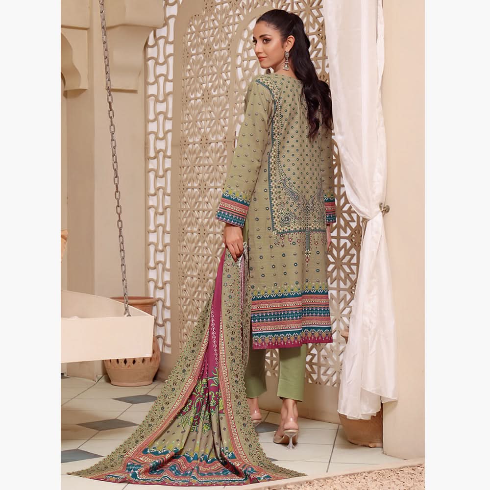 Evelyn Digital Printed Khaddar Embroidered Unstitched 3Pcs Suit, Women, 3Pcs Shalwar Suit, Rana Arts, Chase Value