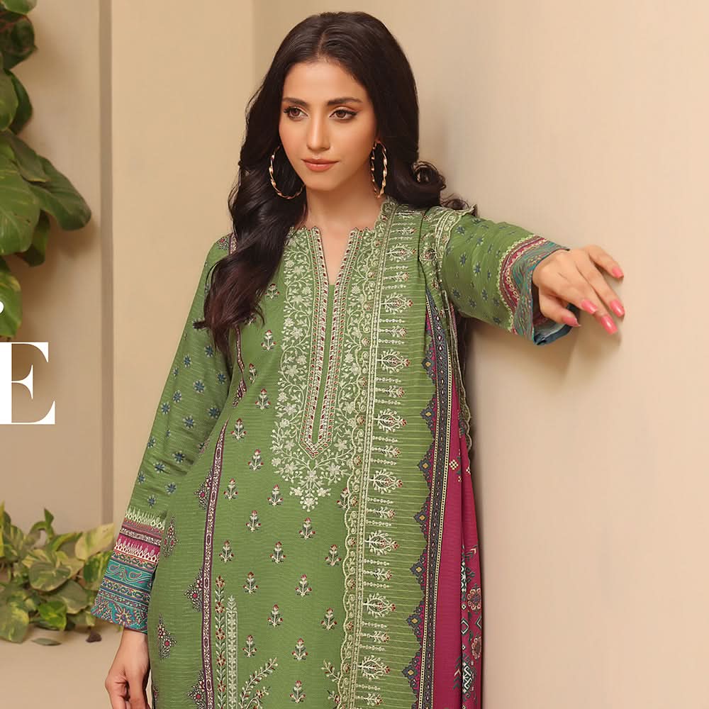Evelyn Digital Printed Khaddar Embroidered Unstitched 3Pcs Suit, Women, 3Pcs Shalwar Suit, Rana Arts, Chase Value