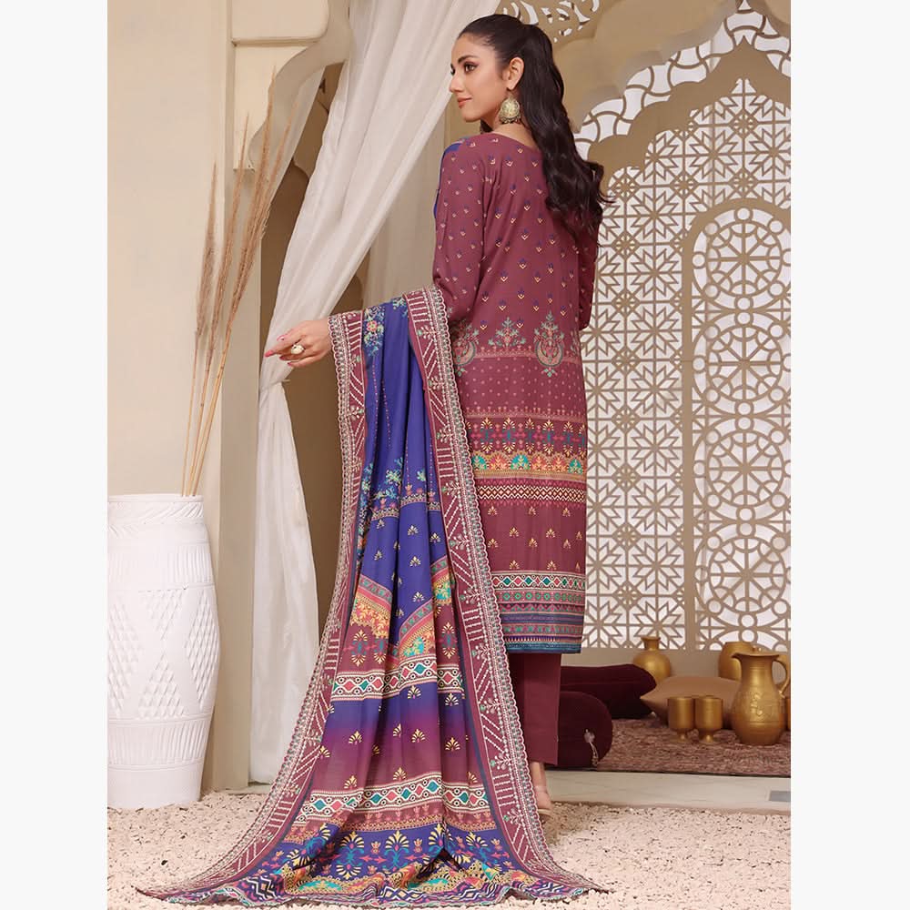 Evelyn Digital Printed Khaddar Embroidered Unstitched 3Pcs Suit, Women, 3Pcs Shalwar Suit, Rana Arts, Chase Value