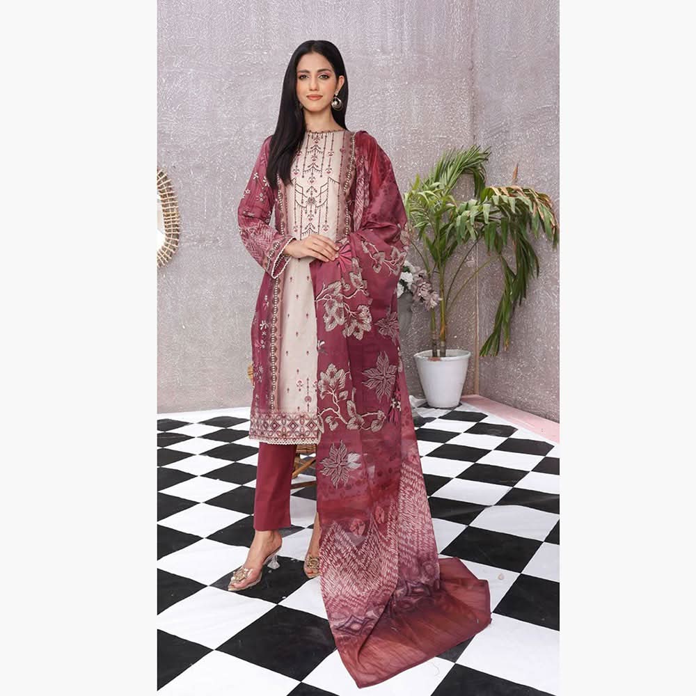 Bin Hameed WARDA Embroidered Unstitched 3Pcs Suit - SF-8000, Women, 3Pcs Shalwar Suit, Rana Arts, Chase Value