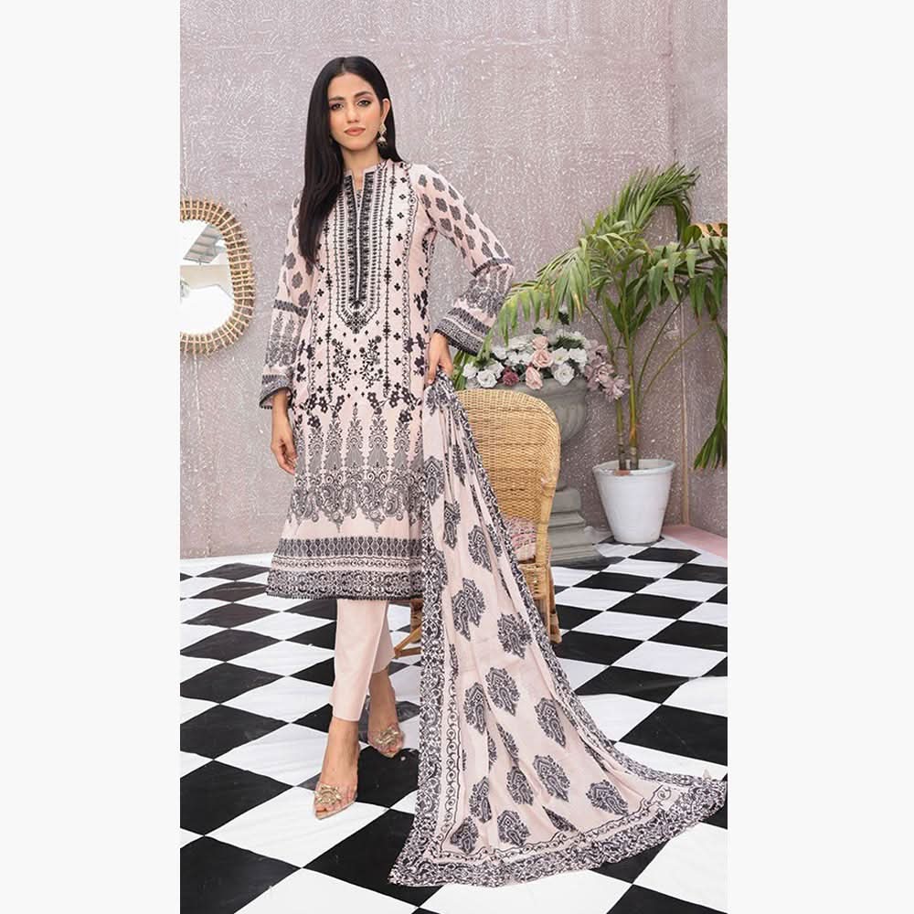 Bin Hameed WARDA Embroidered Unstitched 3Pcs Suit - SF-8002, Women, 3Pcs Shalwar Suit, Rana Arts, Chase Value