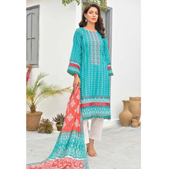 Sophia Lawn Printed Embroidered Unstitched 3Pcs Suit - 4, Women, 3Pcs Shalwar Suit, Zesh Textile, Chase Value