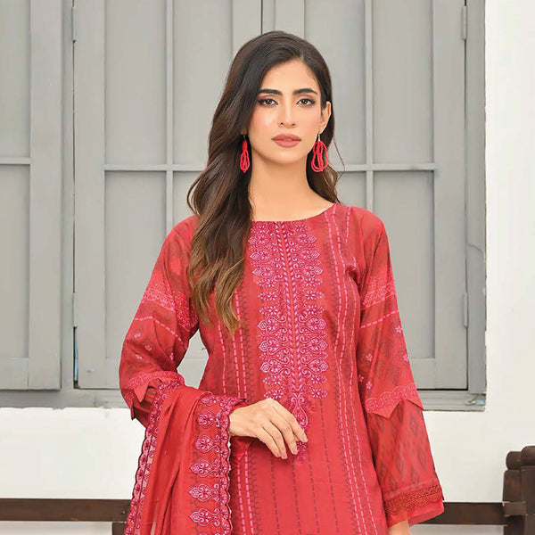 Sophia Lawn Printed Embroidered Unstitched 3Pcs Suit - 8, Women, 3Pcs Shalwar Suit, Zesh Textile, Chase Value