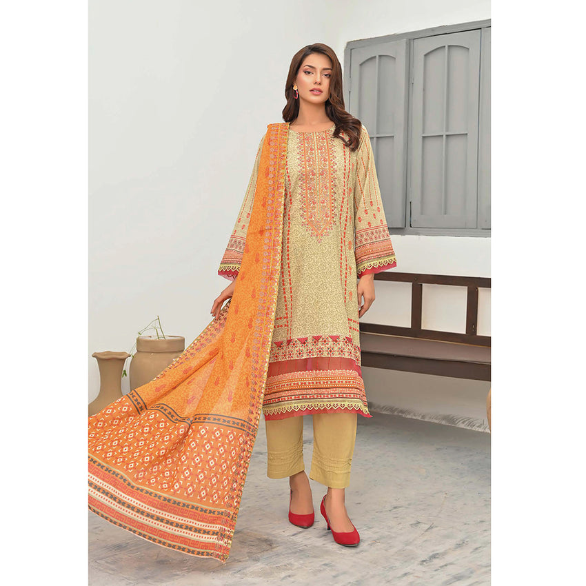 Sophia Lawn Printed Embroidered Unstitched 3Pcs Suit - 1, Women, 3Pcs Shalwar Suit, Zesh Textile, Chase Value