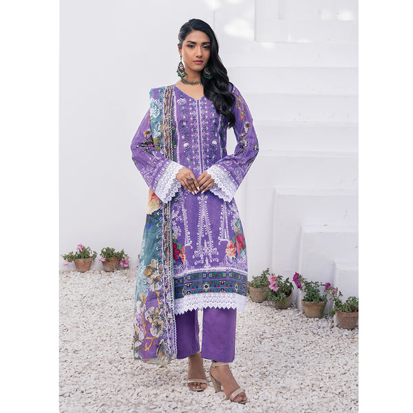 Sophia Lawn Printed Embroidered Unstitched 3Pcs Suit - 5, Women, 3Pcs Shalwar Suit, Zesh Textile, Chase Value