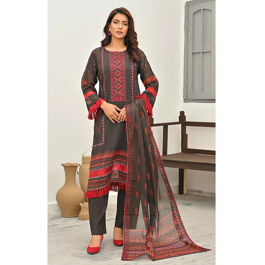 Sophia Lawn Printed Embroidered Unstitched 3Pcs Suit - 7, Women, 3Pcs Shalwar Suit, Zesh Textile, Chase Value