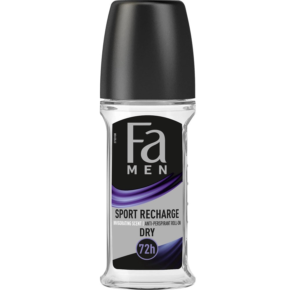 FA Men Body Roll On Sport Recharge 50ml, Body Roll On & Sticks, FA, Chase Value