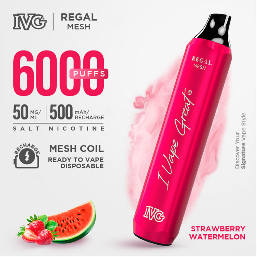 Ivg Vape Regal Strawberry Watermelon 6000 Puffs 5% - 50Mg, Vape, IVG, Chase Value