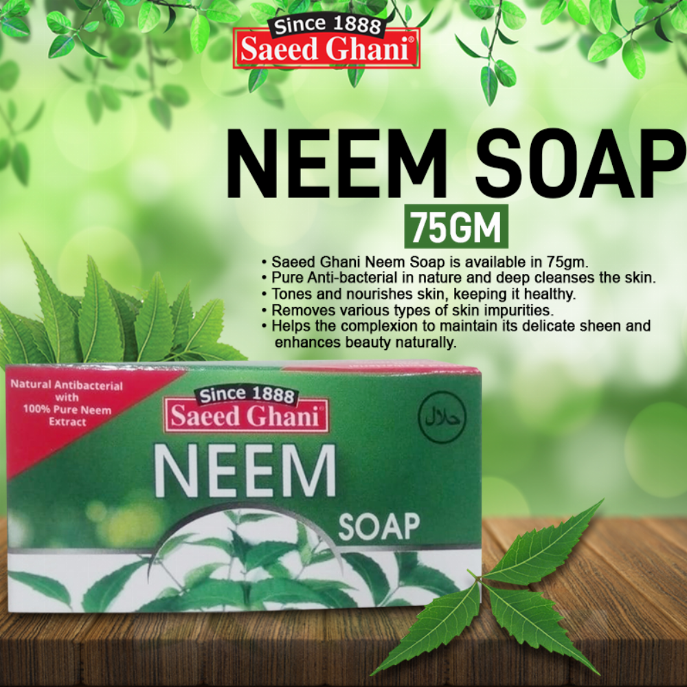 Saeed Ghani Pure Anti Acne Neem Soap - 75ml, Soaps, Saeed Ghani, Chase Value