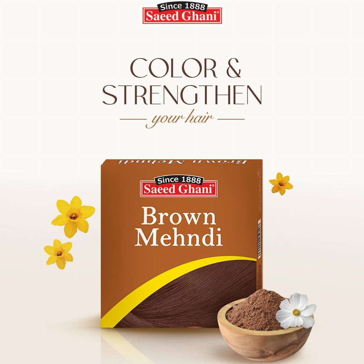 Saeed Ghani Brown Mehndi 10gm, Hair Color, Saeed Ghani, Chase Value