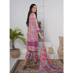 Safiya Lawn Printed Neck Embroidered Unstitched 3Pcs Suit - 3, Women, 3Pcs Shalwar Suit, Zesh Textile, Chase Value