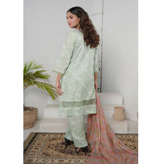 Safiya Lawn Printed Neck Embroidered Unstitched 3Pcs Suit - 5, Women, 3Pcs Shalwar Suit, Zesh Textile, Chase Value