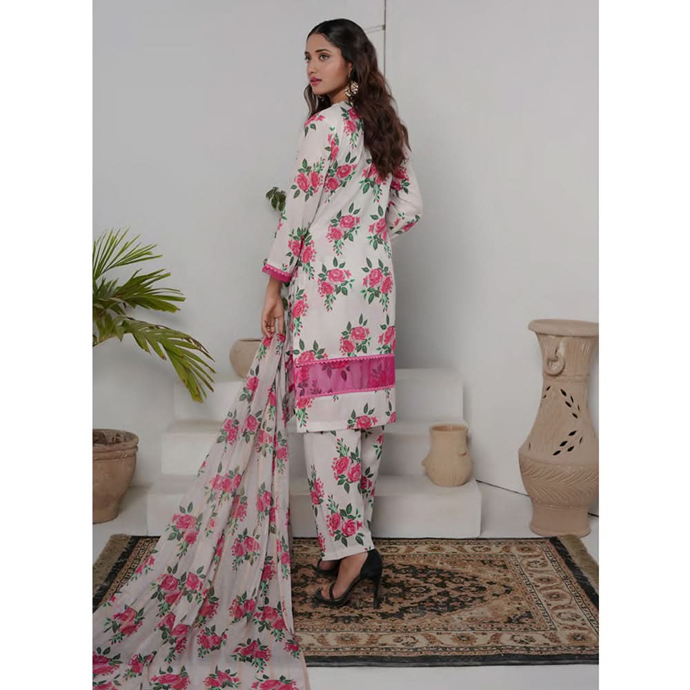 Safiya Lawn Printed Neck Embroidered Unstitched 3Pcs Suit - 6, Women, 3Pcs Shalwar Suit, Zesh Textile, Chase Value