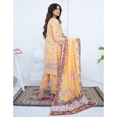 Safiya Lawn Printed Neck Embroidered Unstitched 3Pcs Suit - 8, Women, 3Pcs Shalwar Suit, Zesh Textile, Chase Value