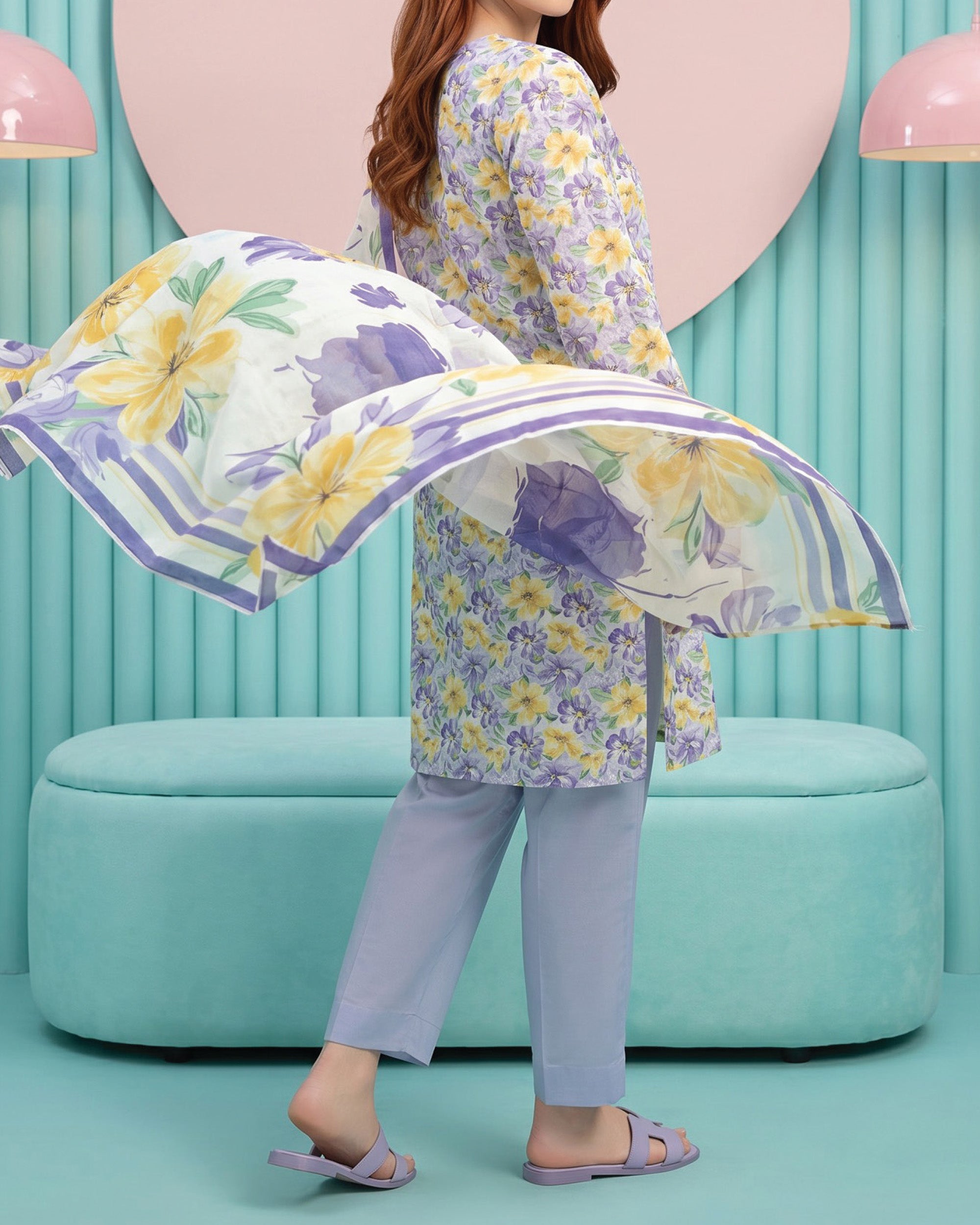 Salina Cotton Digital Printed Suit V1 - 3 Pc