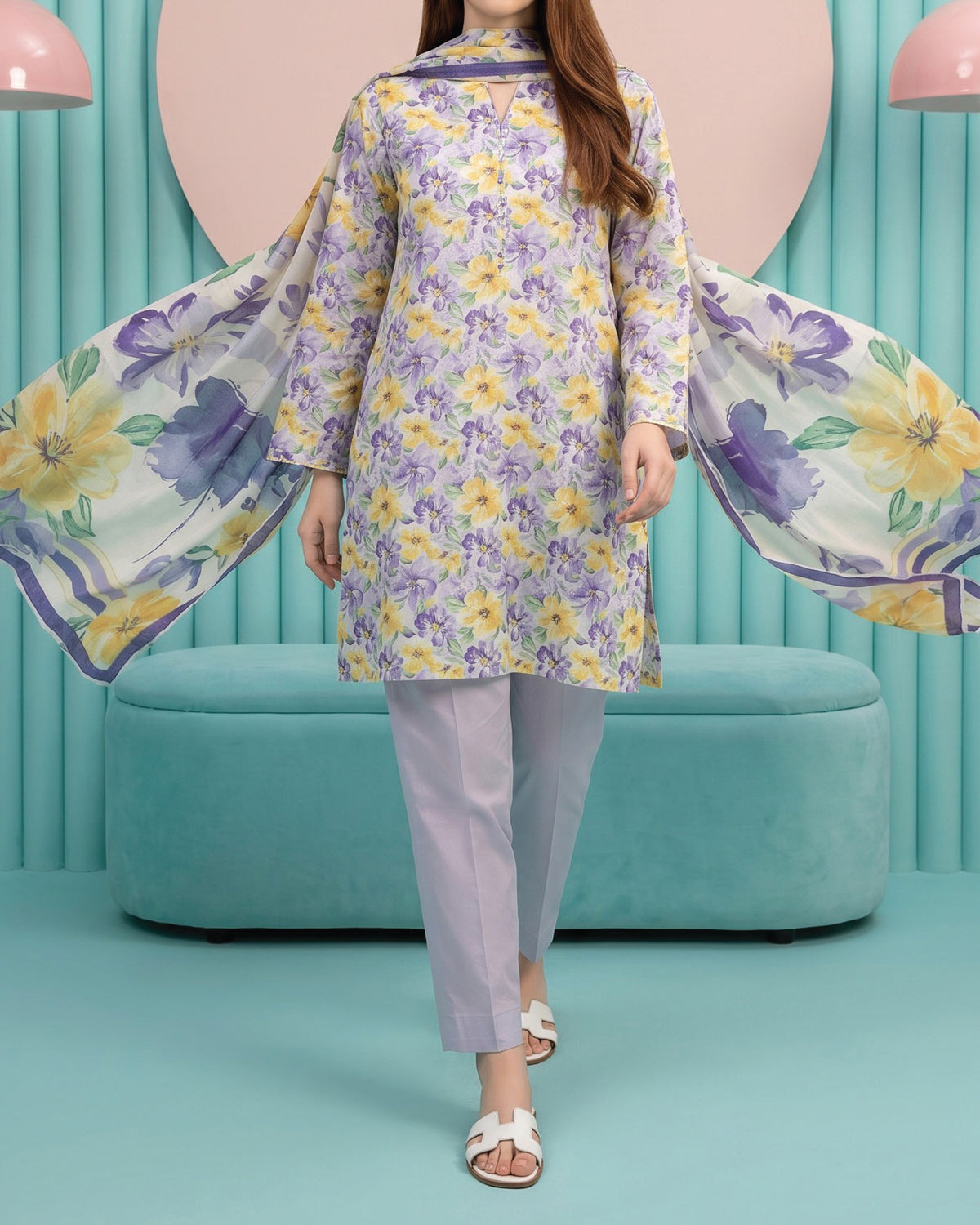 Salina Cotton Digital Printed Suit V1 - 3 Pc