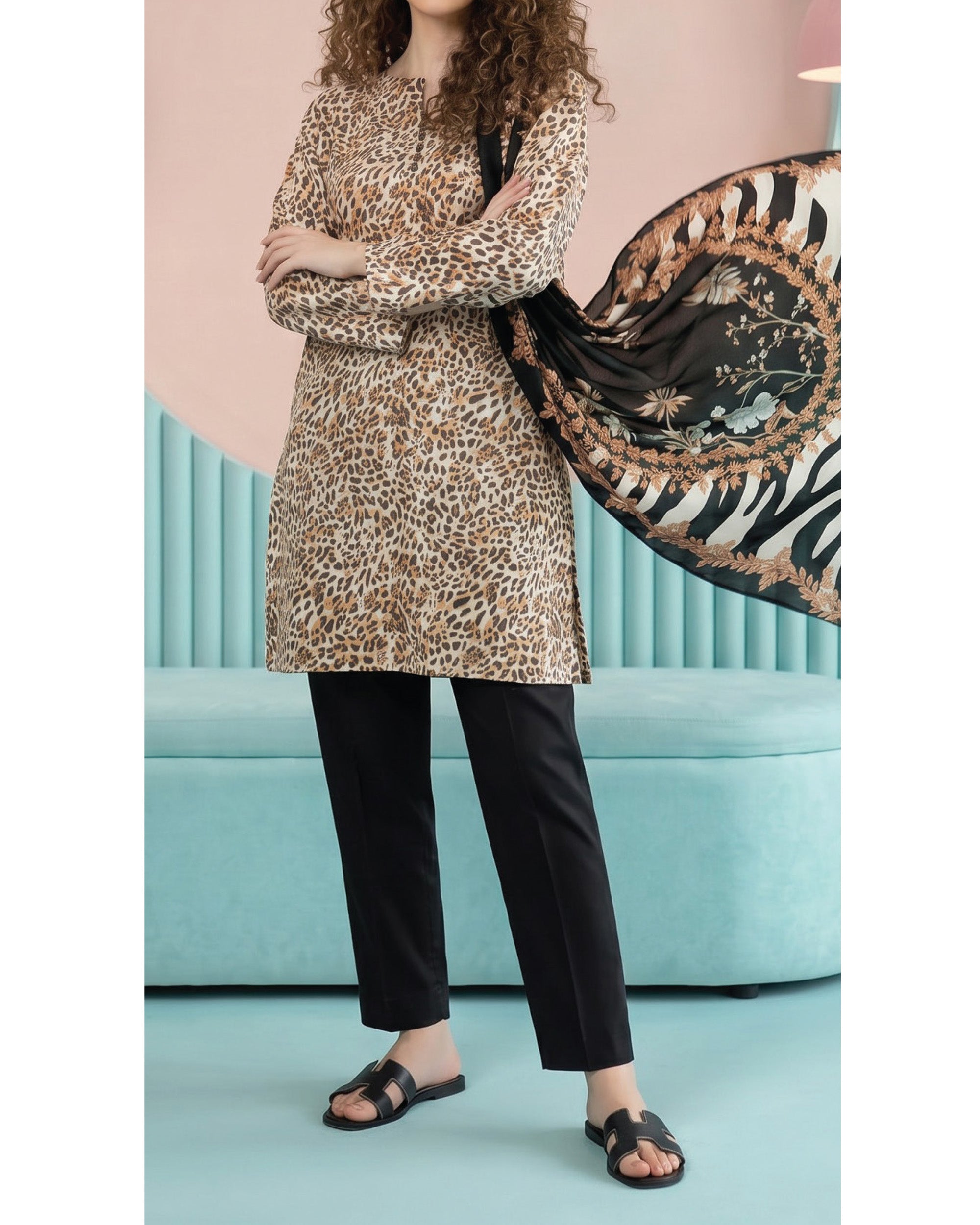 Salina Cotton Digital Printed Suit V1 - 3 Pc