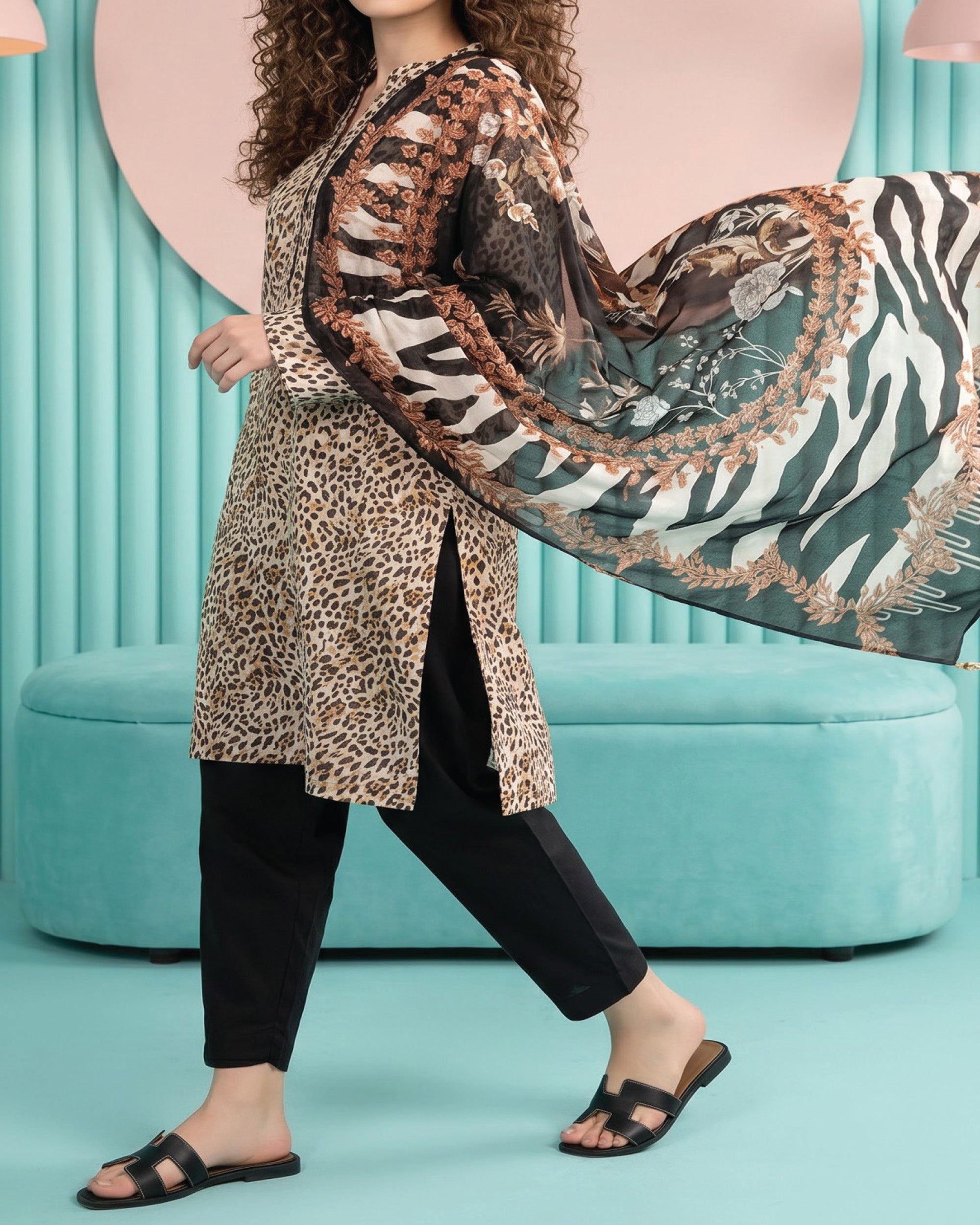 Salina Cotton Digital Printed Suit V1 - 3 Pc