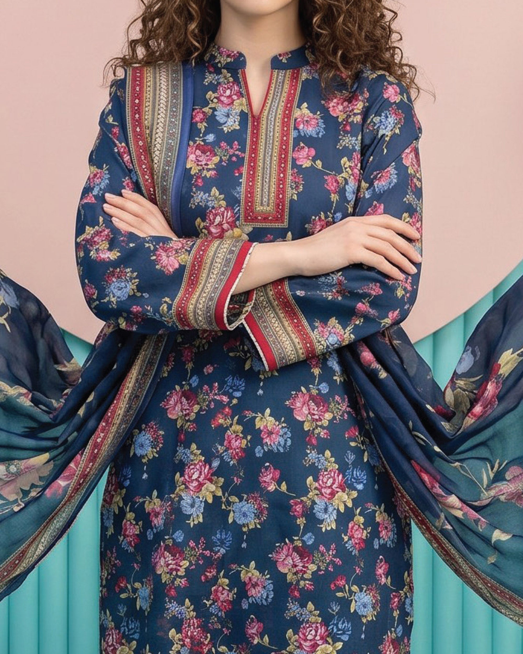 Salina Cotton Digital Printed Suit V1 - 3 Pc