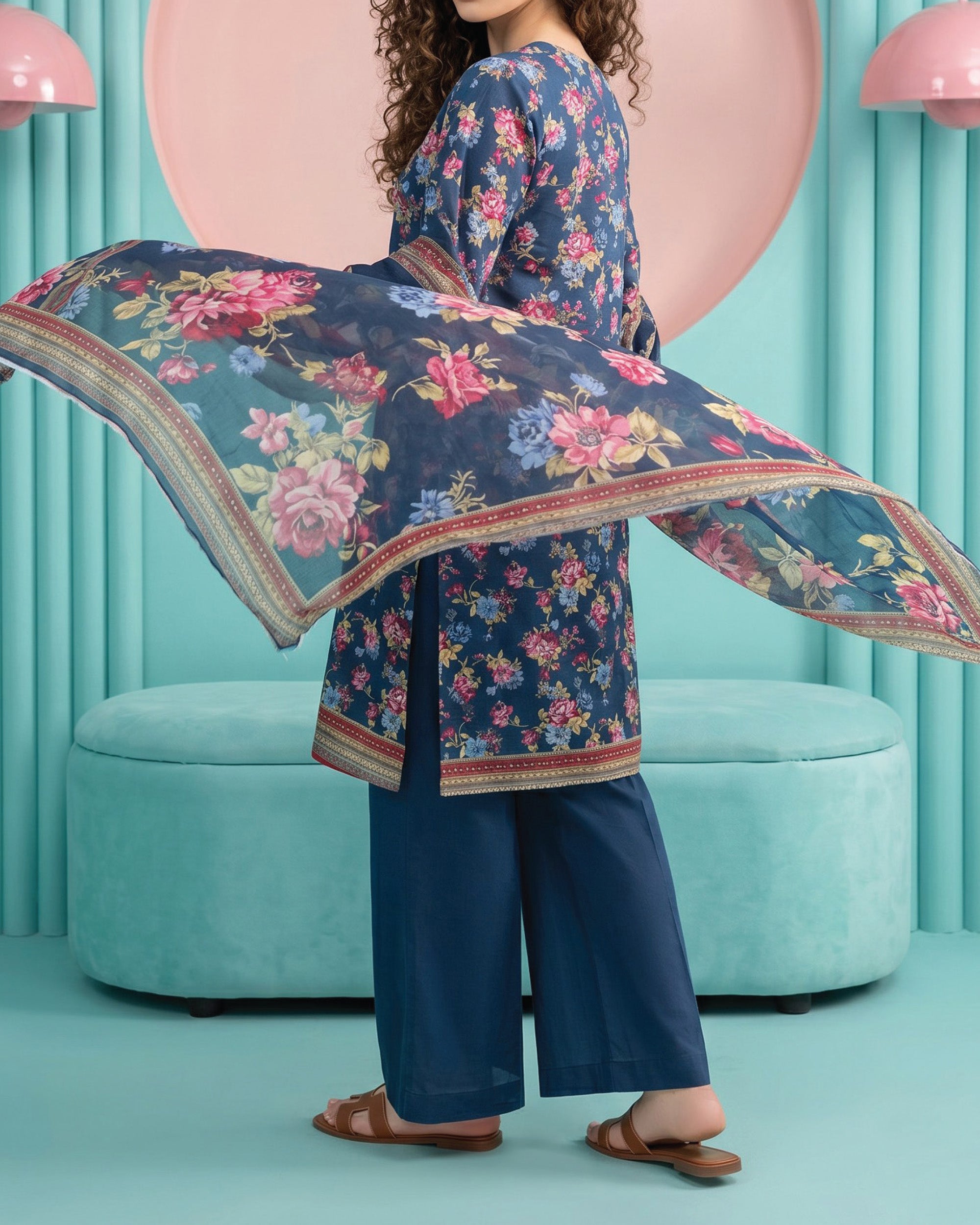Salina Cotton Digital Printed Suit V1 - 3 Pc